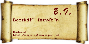 Boczkó István névjegykártya