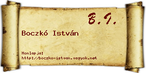 Boczkó István névjegykártya